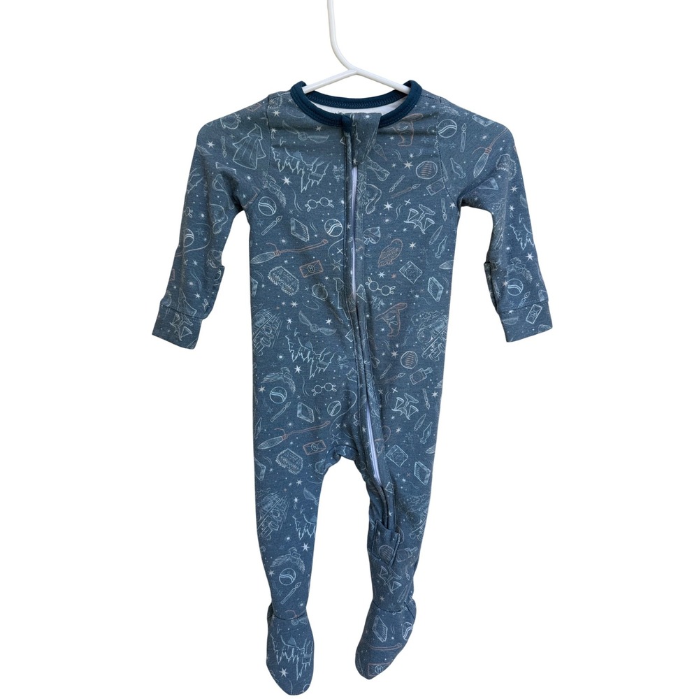 Copper Pearl Harry Potter Wizarding World Blue Footed Sleeper Pajamas Size 0-3M